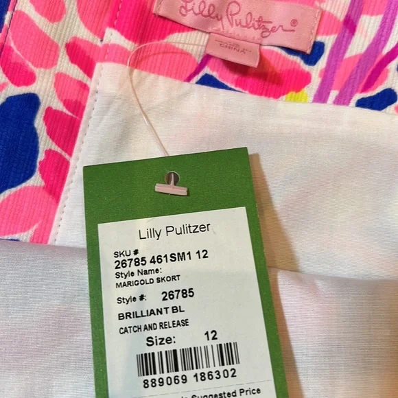 Lilly Pulitzer Marigold Skort Brilliant Blue Catch and Release size 12 NWT